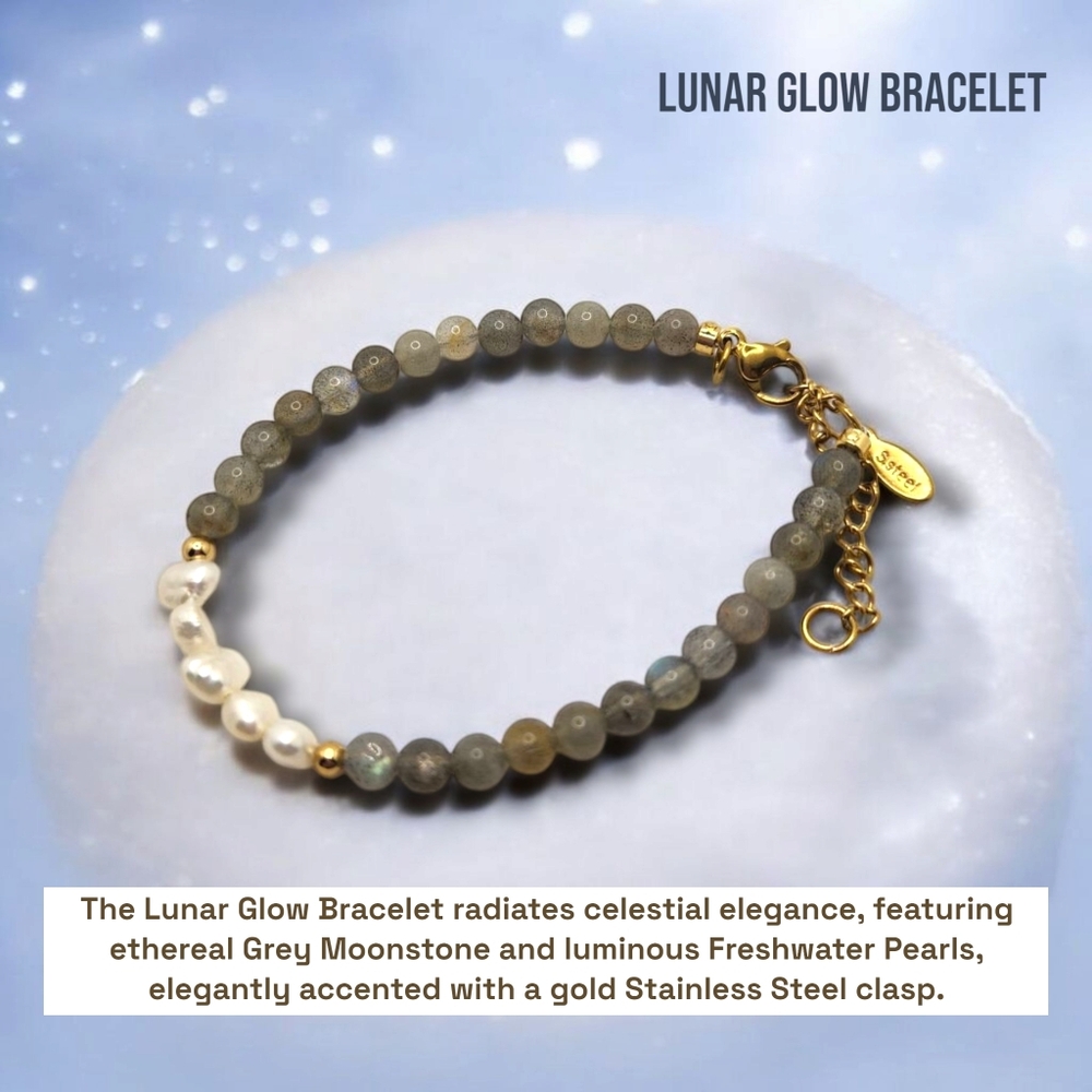 6 Mm Grey Moonstone Freshwater Pearl Bracelet